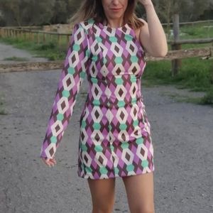 NWT Zara Satin Effect Print Dress Size Medium